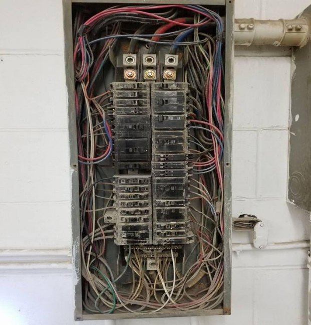 Dangerous electrical panel wirin
