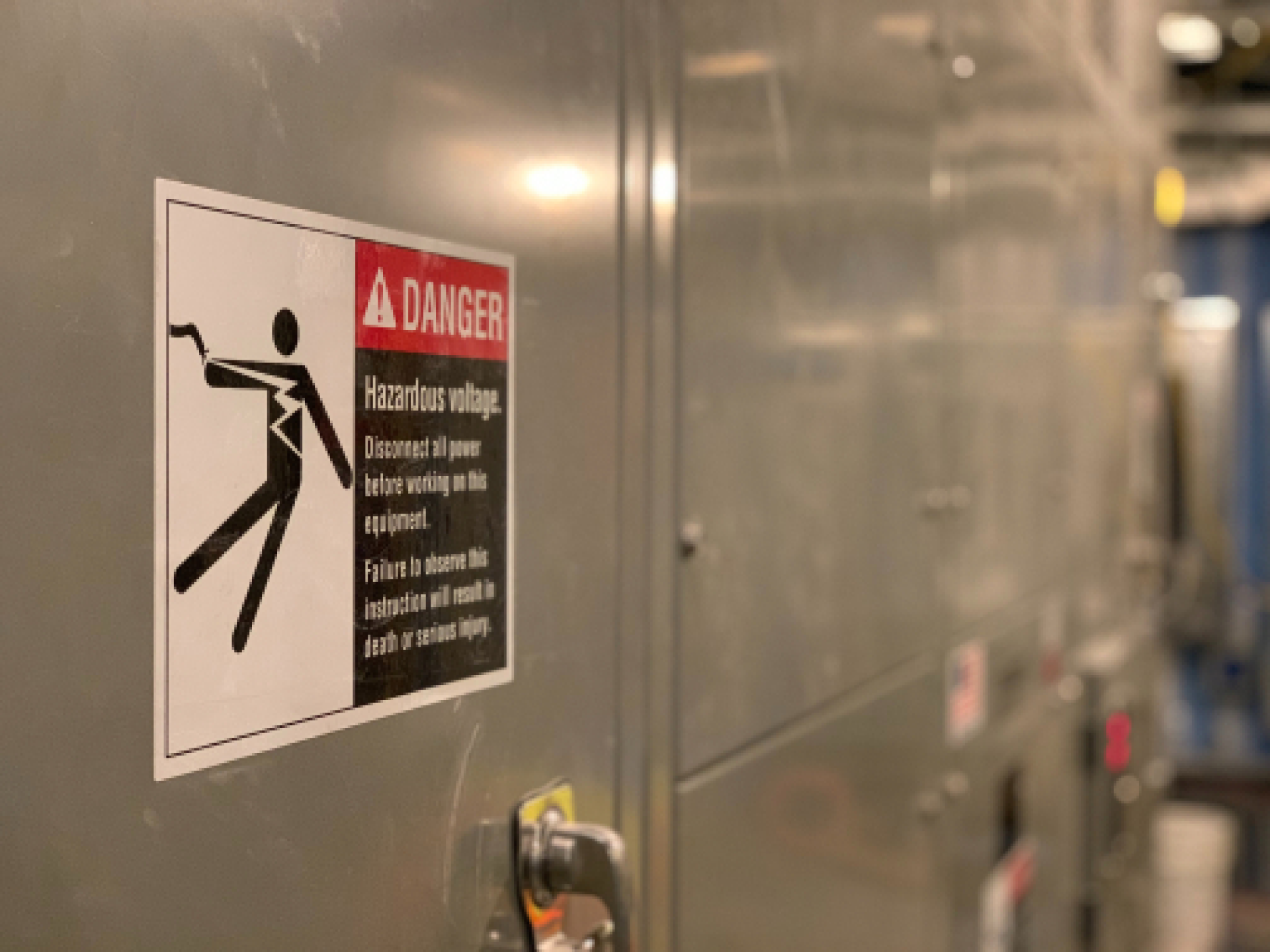 Facility management danger sign